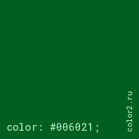 цвет css #006021 rgb(0, 96, 33)