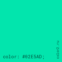 цвет css #02E5AD rgb(2, 229, 173)