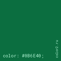 цвет css #0B6E40 rgb(11, 110, 64)