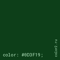 цвет css #0D3F19 rgb(13, 63, 25)