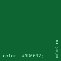 цвет css #0D6632 rgb(13, 102, 50)