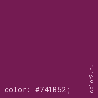 цвет css #741B52 rgb(116, 27, 82)