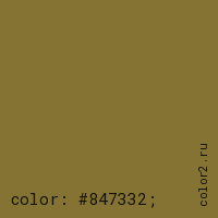 цвет css #847332 rgb(132, 115, 50)