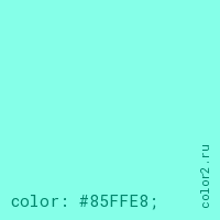 цвет css #85FFE8 rgb(133, 255, 232)