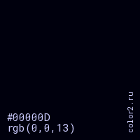 цвет #00000D rgb(0, 0, 13) цвет