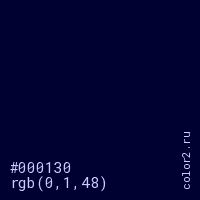 цвет #000130 rgb(0, 1, 48) цвет