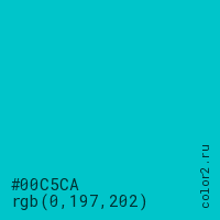 цвет #00C5CA rgb(0, 197, 202) цвет