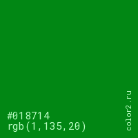 цвет #018714 rgb(1, 135, 20) цвет