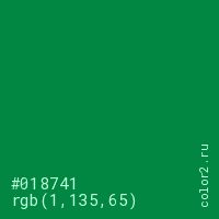 цвет #018741 rgb(1, 135, 65) цвет