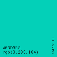 цвет #03D0B8 rgb(3, 208, 184) цвет