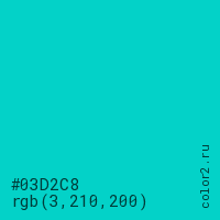 цвет #03D2C8 rgb(3, 210, 200) цвет