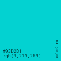 цвет #03D2D1 rgb(3, 210, 209) цвет
