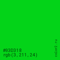 цвет #03D318 rgb(3, 211, 24) цвет