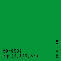 цвет #049539 rgb(4, 149, 57) цвет