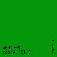 цвет #049709 rgb(4, 151, 9) цвет