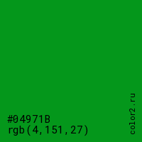 цвет #04971B rgb(4, 151, 27) цвет