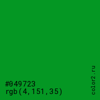 цвет #049723 rgb(4, 151, 35) цвет