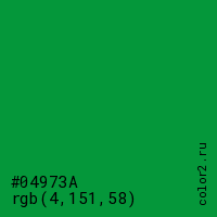 цвет #04973A rgb(4, 151, 58) цвет
