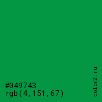 цвет #049743 rgb(4, 151, 67) цвет