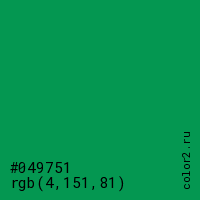 цвет #049751 rgb(4, 151, 81) цвет