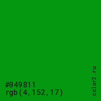 цвет #049811 rgb(4, 152, 17) цвет
