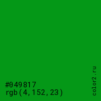 цвет #049817 rgb(4, 152, 23) цвет