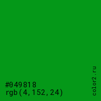 цвет #049818 rgb(4, 152, 24) цвет