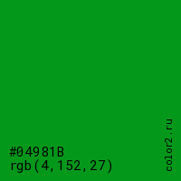 цвет #04981B rgb(4, 152, 27) цвет