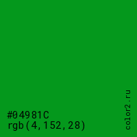 цвет #04981C rgb(4, 152, 28) цвет