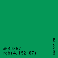 цвет #049857 rgb(4, 152, 87) цвет
