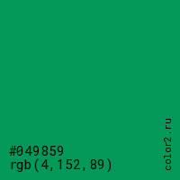 цвет #049859 rgb(4, 152, 89) цвет