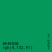 цвет #04985B rgb(4, 152, 91) цвет