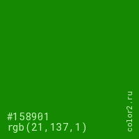 цвет #158901 rgb(21, 137, 1) цвет