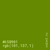 цвет #658901 rgb(101, 137, 1) цвет