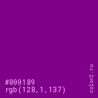цвет #800189 rgb(128, 1, 137) цвет