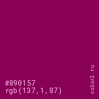 цвет #890157 rgb(137, 1, 87) цвет