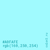 цвет #A0FAFE rgb(160, 250, 254) цвет