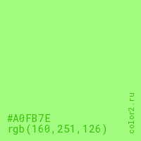 цвет #A0FB7E rgb(160, 251, 126) цвет