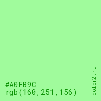 цвет #A0FB9C rgb(160, 251, 156) цвет