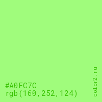 цвет #A0FC7C rgb(160, 252, 124) цвет