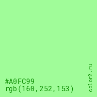 цвет #A0FC99 rgb(160, 252, 153) цвет