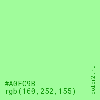 цвет #A0FC9B rgb(160, 252, 155) цвет