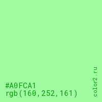 цвет #A0FCA1 rgb(160, 252, 161) цвет