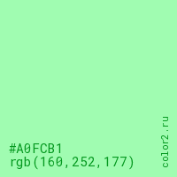 цвет #A0FCB1 rgb(160, 252, 177) цвет