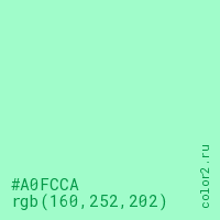 цвет #A0FCCA rgb(160, 252, 202) цвет
