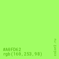 цвет #A0FD62 rgb(160, 253, 98) цвет