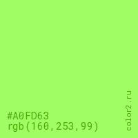 цвет #A0FD63 rgb(160, 253, 99) цвет
