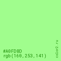 цвет #A0FD8D rgb(160, 253, 141) цвет