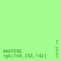 цвет #A0FD8E rgb(160, 253, 142) цвет