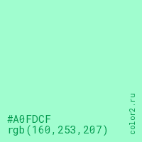 цвет #A0FDCF rgb(160, 253, 207) цвет